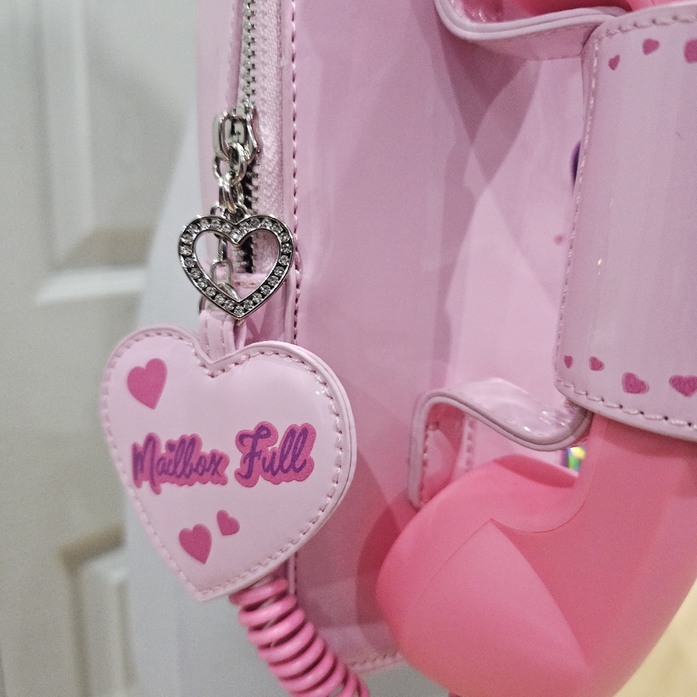 Unique Fun Dolls Kill Sugar Thrillz Pink Phone Love Line Crossbody Bag Purse - Picture 13 of 16
